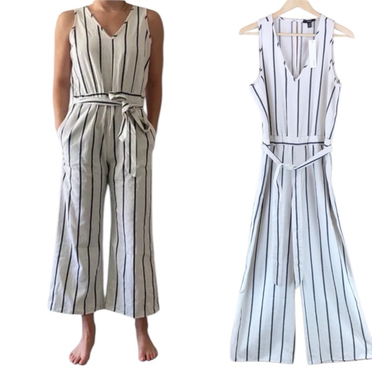 Drew Striped Sleeveless Jumpsuit Nwt